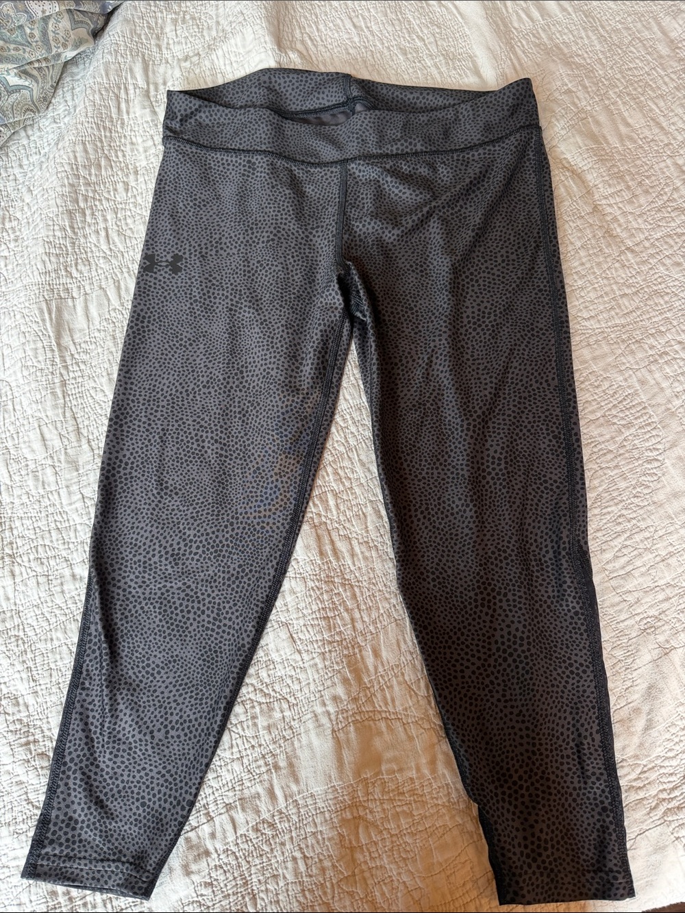 Under Armour Black and Dark Gray Dot-Print Leggings